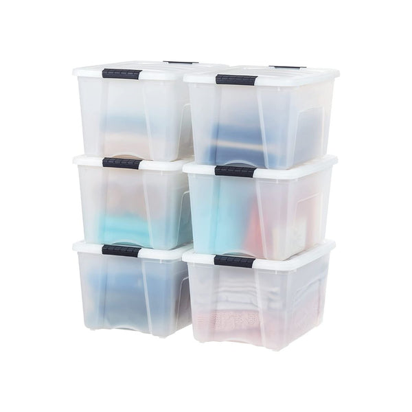 6-Pack IRIS USA 40 Qt. Plastic Storage Container Bin