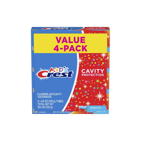 4-Pk Crest Kids Cavity Protection Toothpaste, Sparkle Fun Flavor