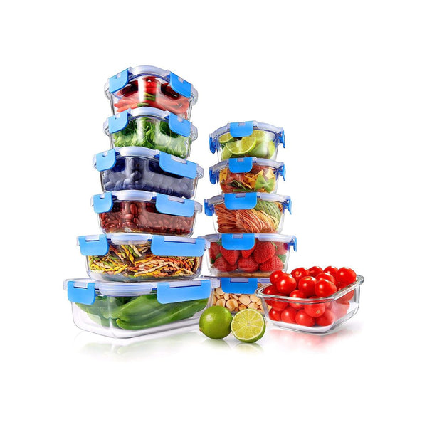 24-Piece Glass Food Storage Containers