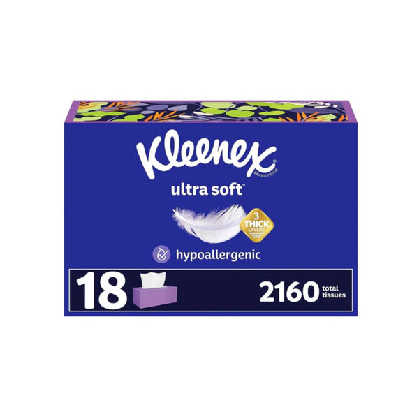36 Boxes Of Kleenex Ultra Soft 3-Ply Facial Tissues