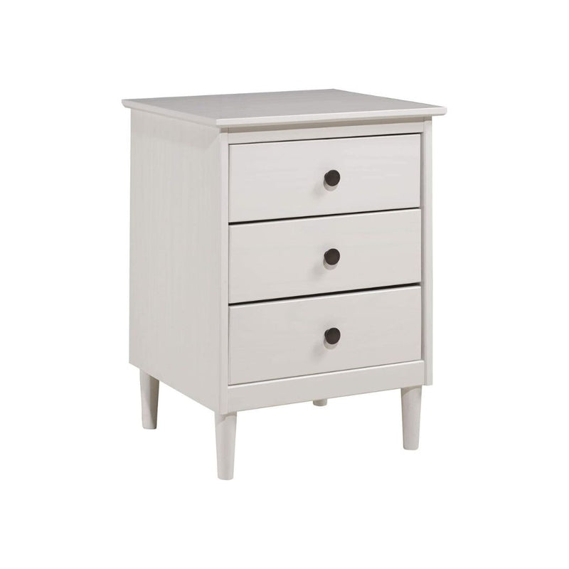 Walker Edison Traditional Wood 3 Drawer Nightstand Side Table