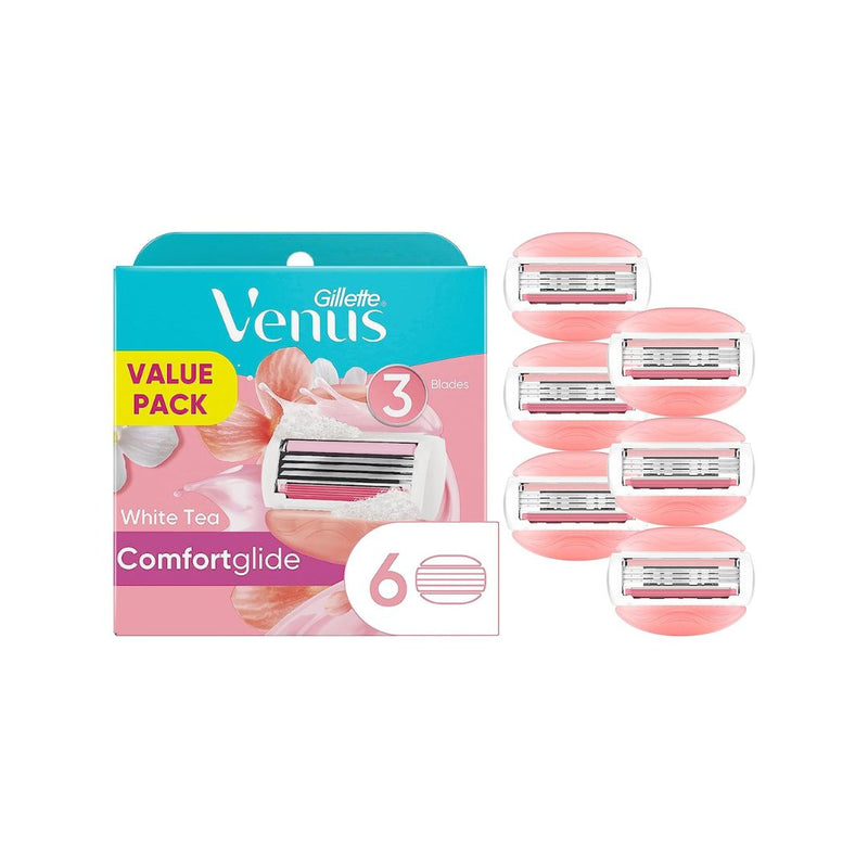 6 Pack Of Gillette Venus ComfortGlide Women’s Razor Blade Refills