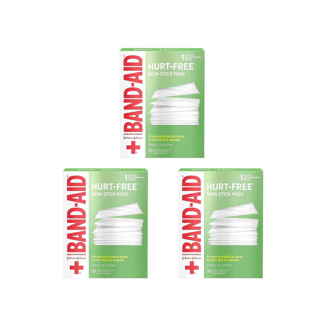 BandAid Brand Adhesive Bandages, Large HurtFree NonStick Pads simplexdeals
