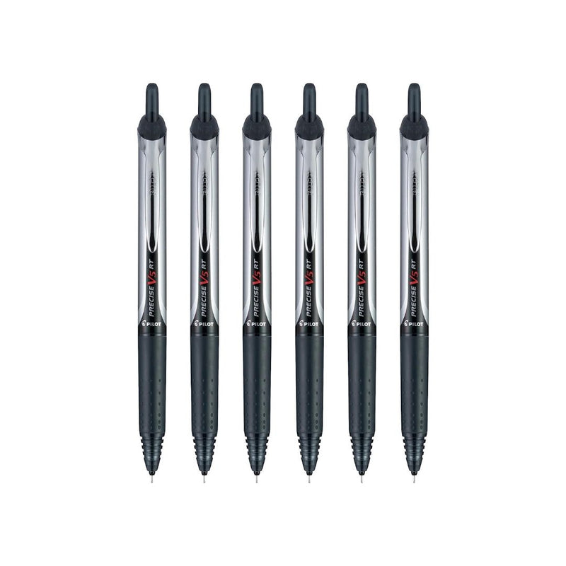 6-Pack PILOT Precise V5 RT Refillable & Retractable Liquid Ink Rolling Ball Pens