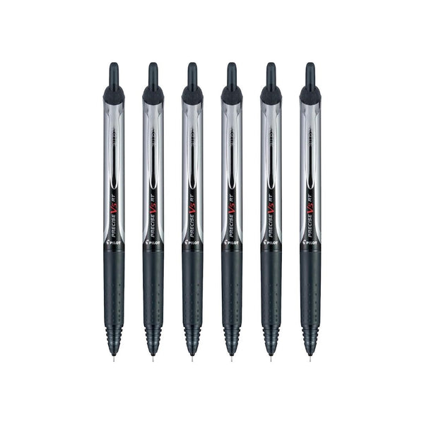 6-Pack PILOT Precise V5 RT Refillable & Retractable Liquid Ink Rolling Ball Pens