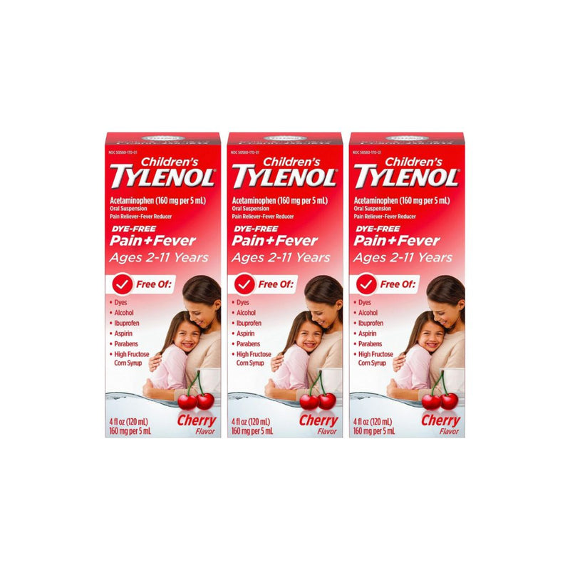 3 Packs of Tylenol Children’s Oral Suspension (4 Fl. Oz Bottles )