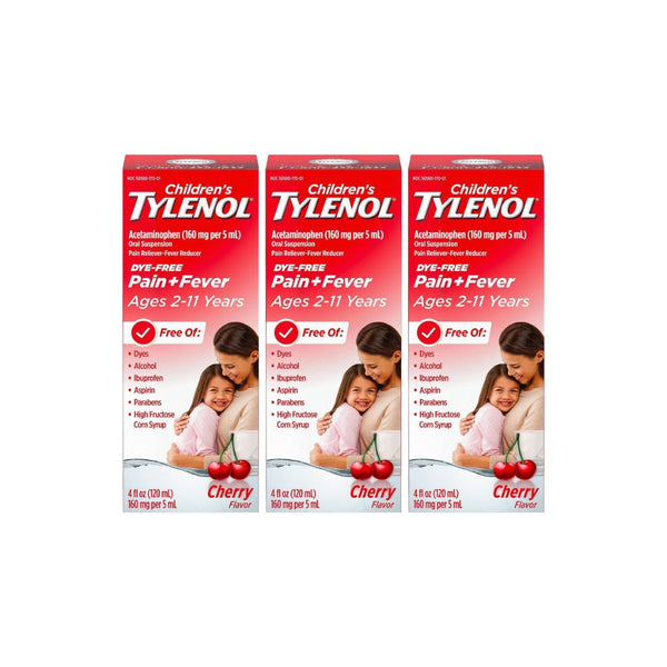 3 Packs of Tylenol Children’s Oral Suspension (4 Fl. Oz Bottles )