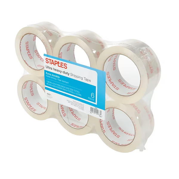 6 Rolls Of Staples Ultra Heavy Duty Shipping Tape
