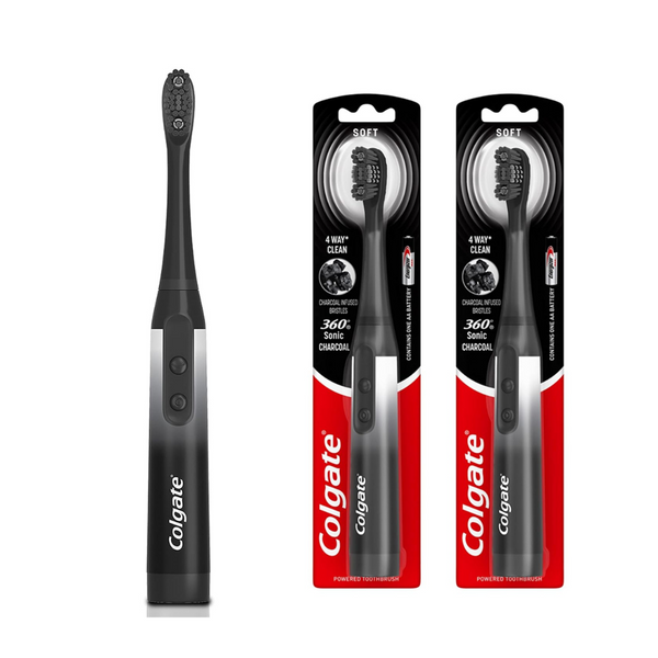 2 Colgate 360 Charcoal Sonic Powered Battery Toothbrushes – simplexdeals