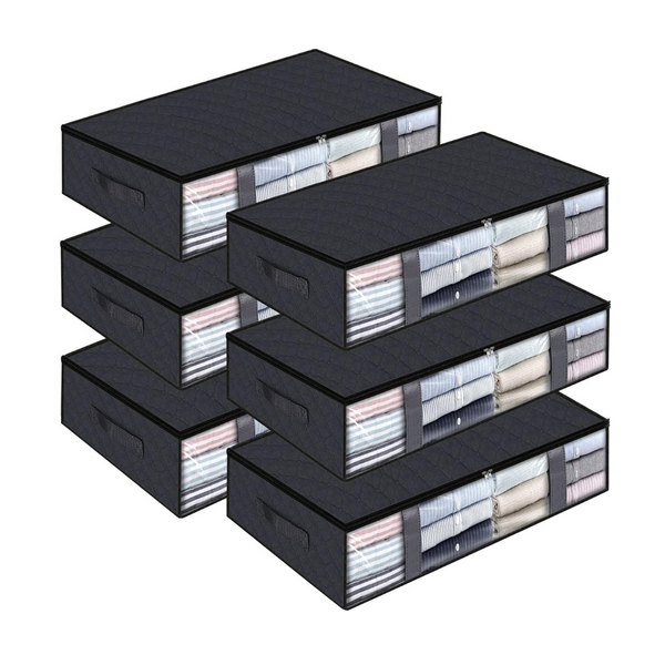 6 Under Bed Storage Containers With Durable Handles