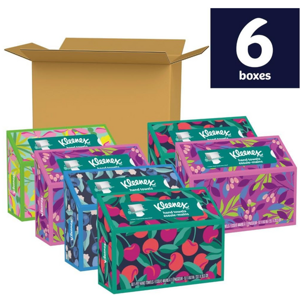 6 Boxes of Kleenex Disposable Paper Hand Towels