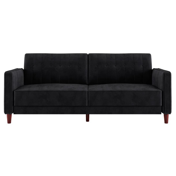 Perdue 81.5" Velvet Square Arm Convertible Sofa