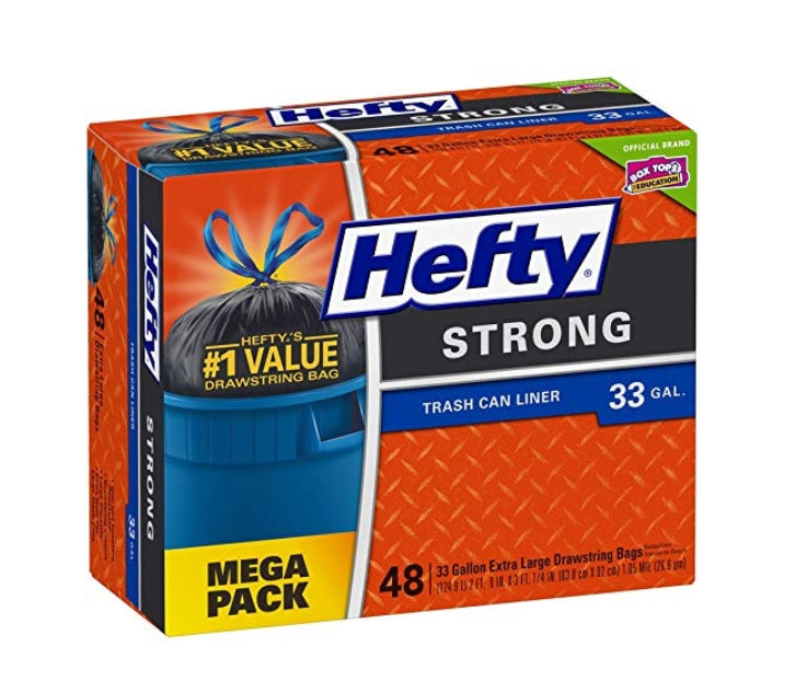 48 Count Hefty Strong Large Trash Bags – 33 Gallon Via Amazon ONLY $9.55 Shipped! (Reg $16.74)