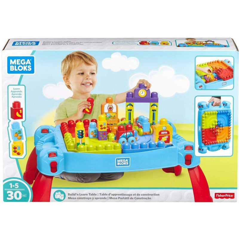 Mega Bloks Big Builders Build 'N Learn Table 30-Piece Block, Ez Fold Set Via Walmart + Free Shipping