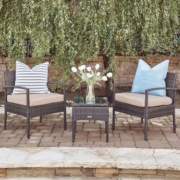 3 Piece Patio Outdoor Wicker Set (2 Colors)
Via Walmart
