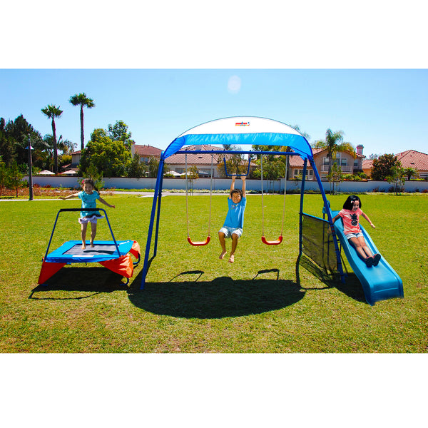 IronKids Inspiration 250 Fitness Playground Metal Swing Set Via Walmart