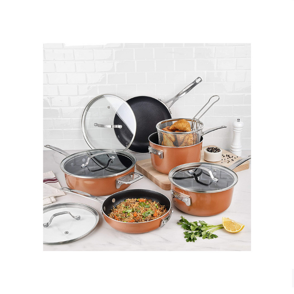 10 Piece Stackable Gotham Steel Stackmaster Pots & Pans Set Via Amazon