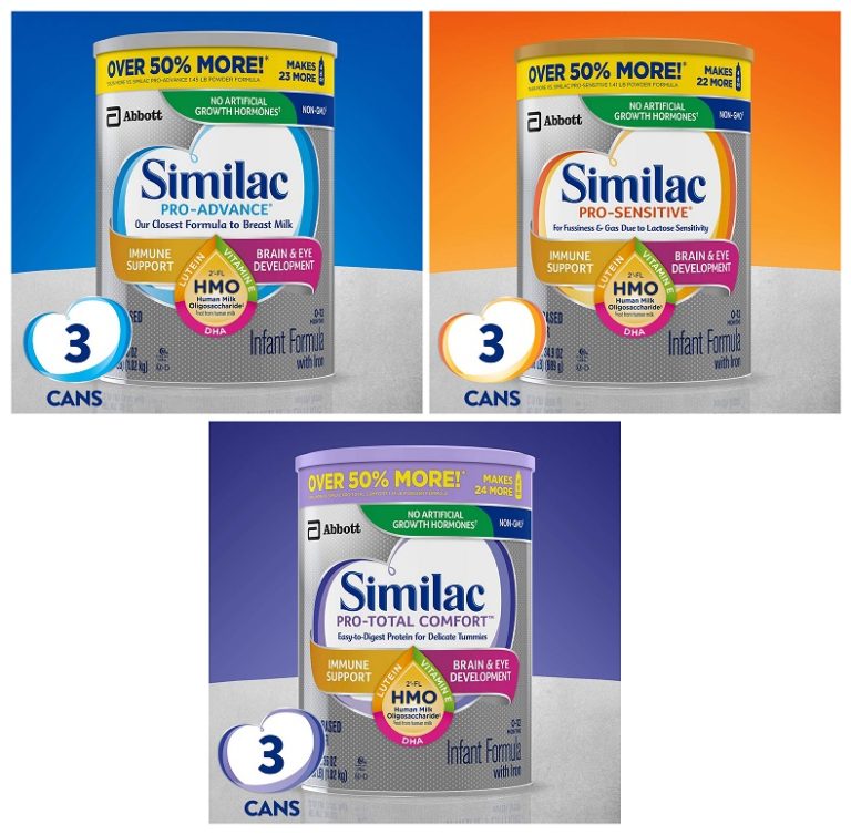 3 Pack Similac Pro-Advance Non-GMO Infant Formula with Iron, 36 Oz Via Amazon