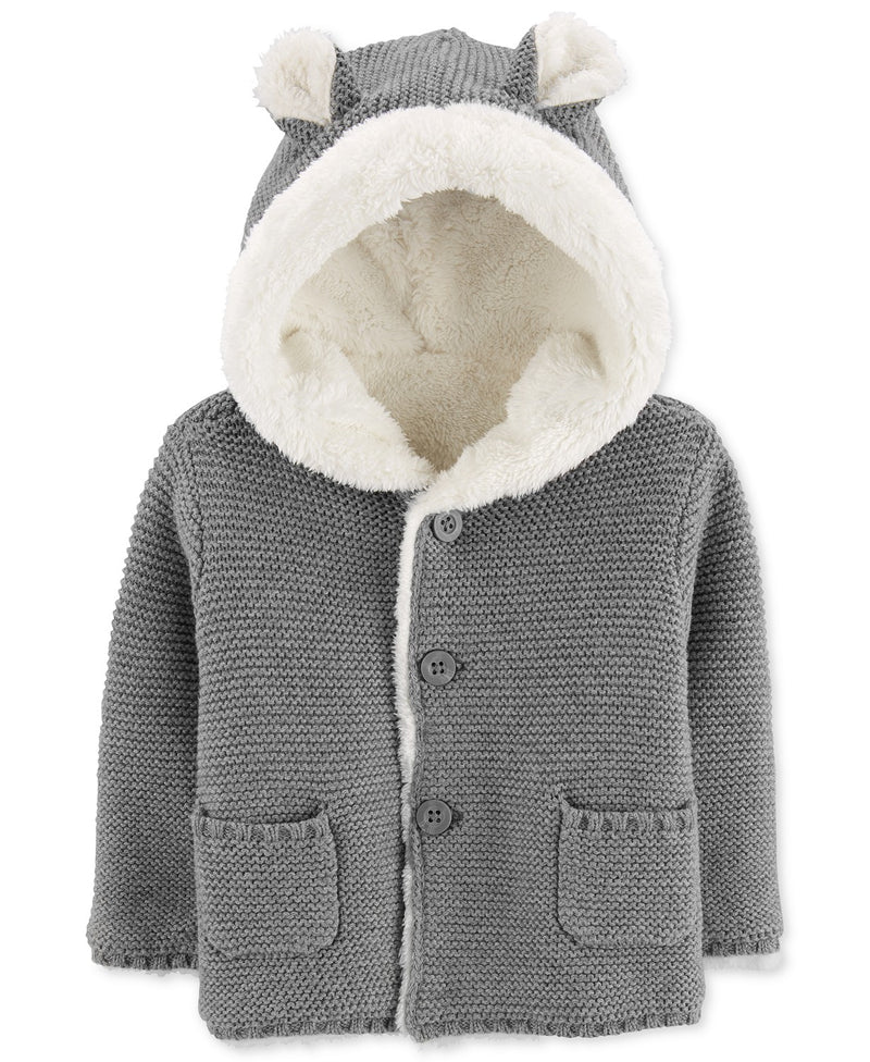 Baby Girls & Boys Faux-Fur-Lined Hooded Cardigan Via Macys