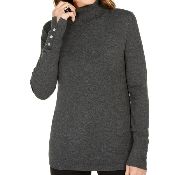 Stud-Sleeve Pullover Turtleneck Sweater 14 colors Via Macys