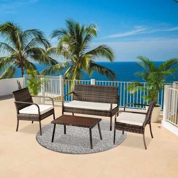 4 Piece Outdoor Patio Set (3 Colors) Via Walmart