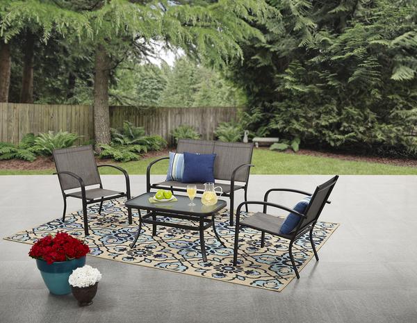 4 PCS Outdoor Patio Conversation Furniture Set Via Walmart