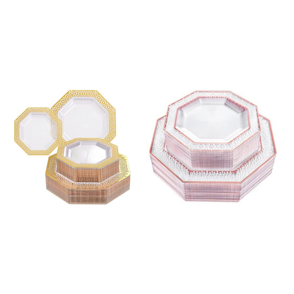 60 Pcs Gold Plastic Plates Via Amazon