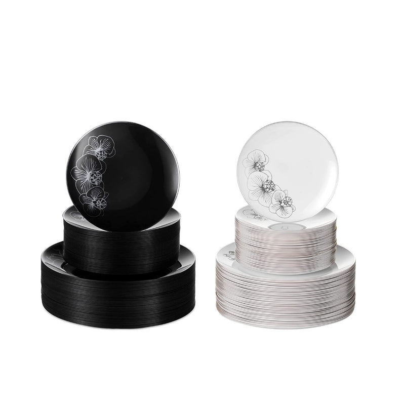 100 Pcs Disposable Plastic Plates Combo
Via Amazon