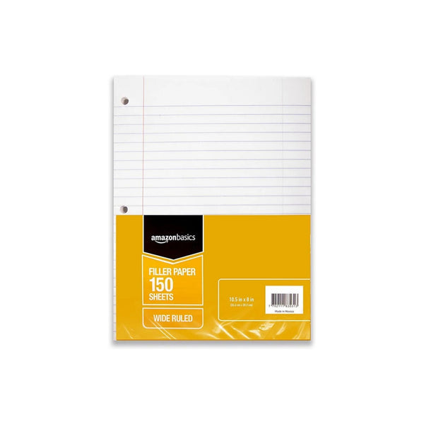 6 Packs of Amazon Basics Wide Ruled Loose Leaf Filler Paper Via Amazon