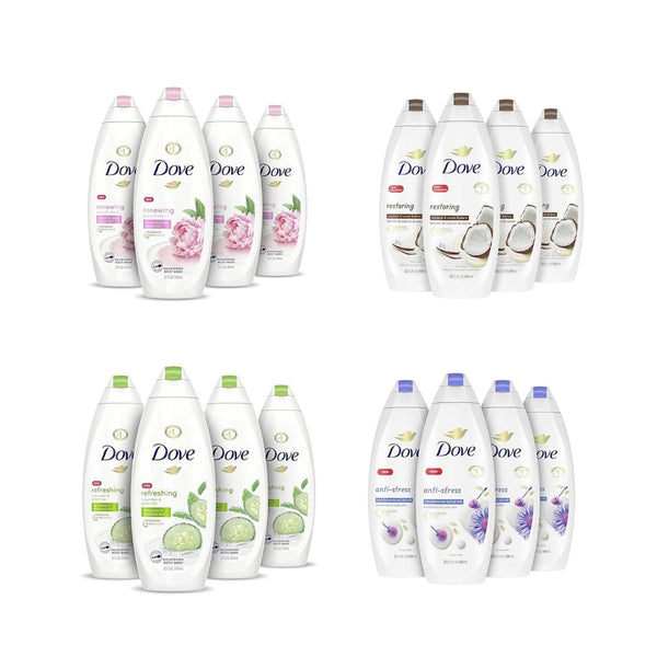 4 Bottles Of Dove Body Wash (4 Variations) Via Amazon