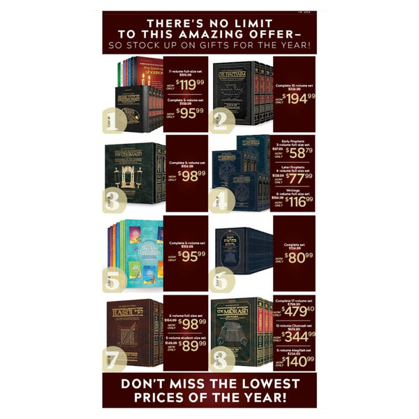 40% Off Artscroll Chumash, Nevi’im and Kesuvim, Kitzur Shulchan Aruch, The Weekly Parashah & More