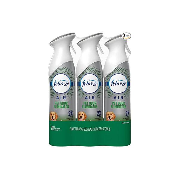 3-Pack Febreze Air Freshener Spray, Heavy Duty Pet Odor Eliminator Via Amazon