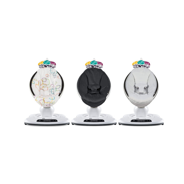 4moms mamaRoo 4 Multi-Motion Bluetooth Baby Swing + Safety Strap Fastener with 5 Unique Motions Via Amazon