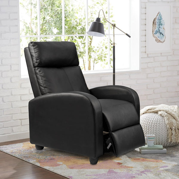 Home Theater Recliner with Massage, Faux Leather (More Colors) Via Walmart