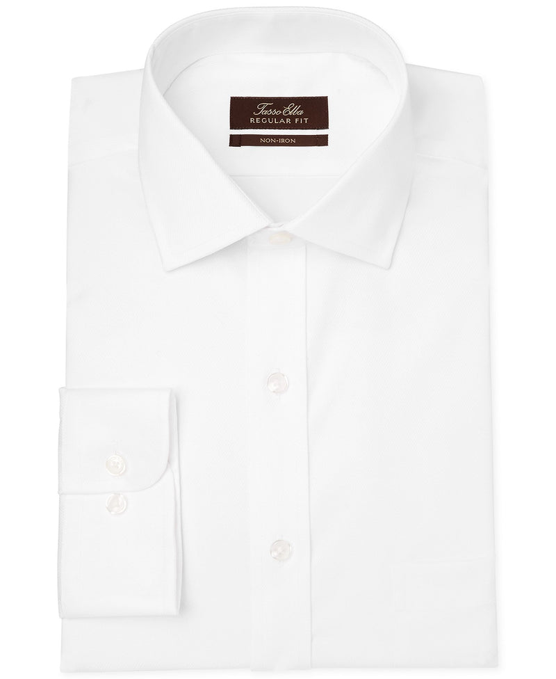 Tasso Elba Classic-Fit Non-Iron White Twill Solid Dress Shirt Via Macy's SALE $20.93 (Reg $69.50)