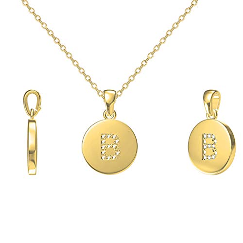 Initial Name Necklace 18K Gold-Plated Double Sided Engraved Via Amazon