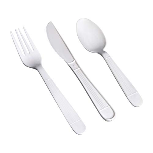 AmazonBasics 1440 Piece Plastic Cutlery Set, Heavy-Weight, White Via Amazon