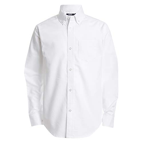 Izod boys Long Sleeve Solid Button-Down Oxford Shirt, White, Size 2-20  Via Amazon