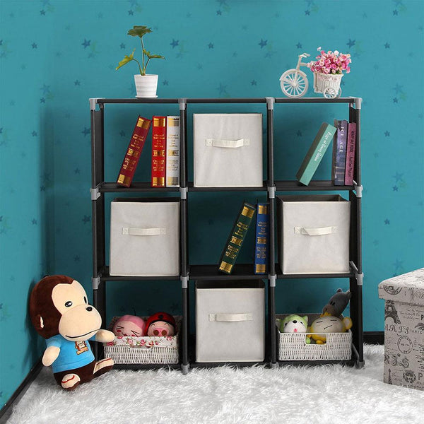 3-Tier DIY Storage Cube Organizer Closet 9-Cube Bookcase Via Walmart