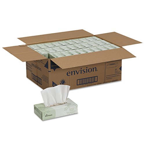 30 Boxes Georgia Pacific Envision 2-Ply Facial Tissue, 100 Sheets Per Box Via Amazon