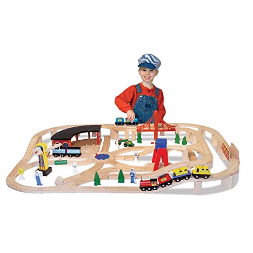 Melissa & Doug Wooden Railway Set, 130 Pieces Via Amazon