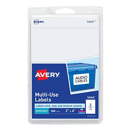Avery Removable Print or Write Labels, 2 x 4 Inches, Pack of 100 Via Amazon