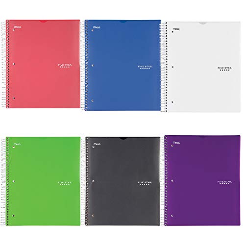 Five Star Spiral Notebook, 3 Subject, College Ruled Paper, 150 Sheets Via Amazon