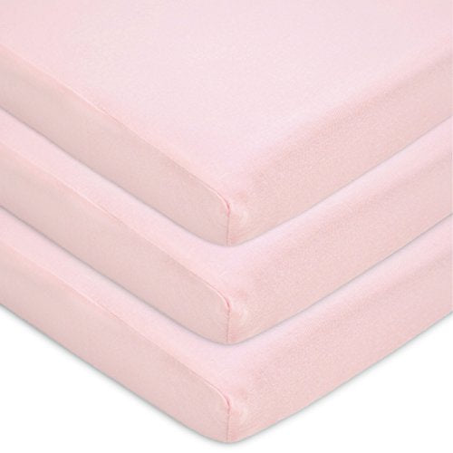 3 Pack American Baby 100% Natural Cotton Value Jersey Knit Fitted Portable Crib Sheet, Via Amazon