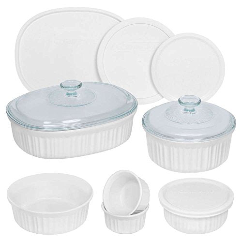 CorningWare French White Round and Oval Bakeware Set (12-Piece) Via Amazon