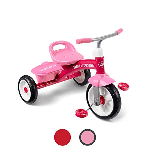 Radio Flyer Pink Rider Trike, outdoor toddler tricycle, ages 2 ½ -5 Via Amazon