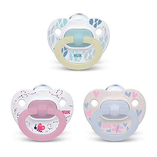 NUK Orthodontic Pacifier Value Pack, Girl, 0-6 Months, 3-Pack Via Amazon