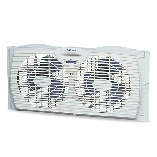 Holmes Window Fan with with Twin 6-Inch Reversible Airflow Blades, White Via Amazon