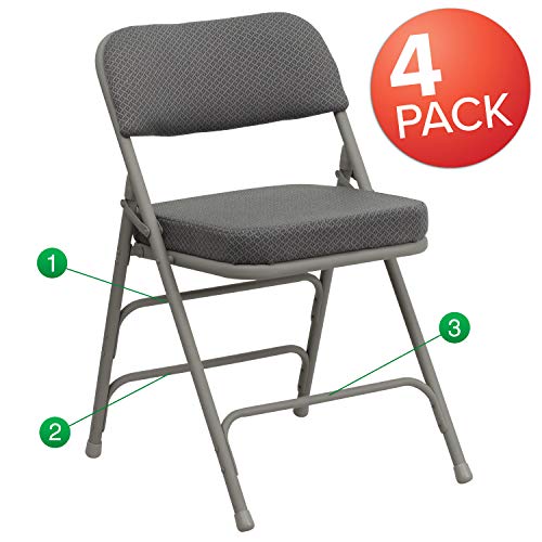 4 Pack Flash Furniture HERCULES Series Metal Folding Chairs with Padded Seats Via Amazon