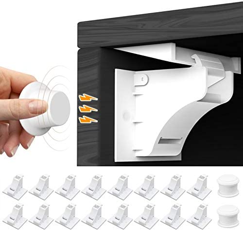 16-Pack Magnetic Cabinet Locks with 2 Keys Via Amazon